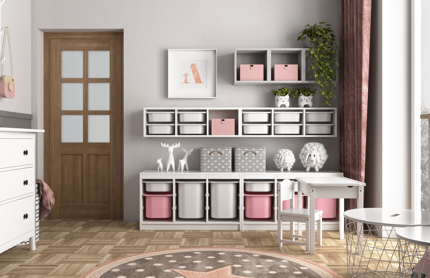 girl room ikea Interior interior design  pink pokój dziewczynki projektowanie wnetrz 