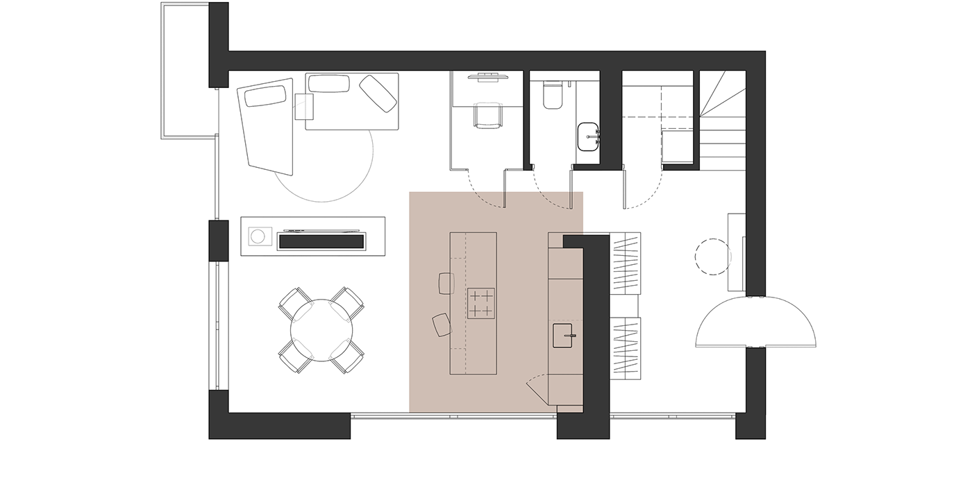 apartment design Interior interior design  kitchen Minimalism Render visualization