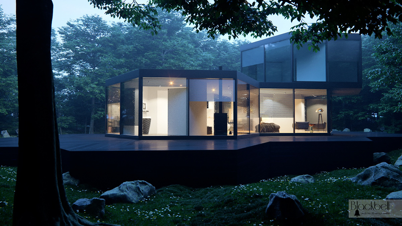 Awards 3d interior design 3d vesualizations exterior ideas hexagonal home BlackBell