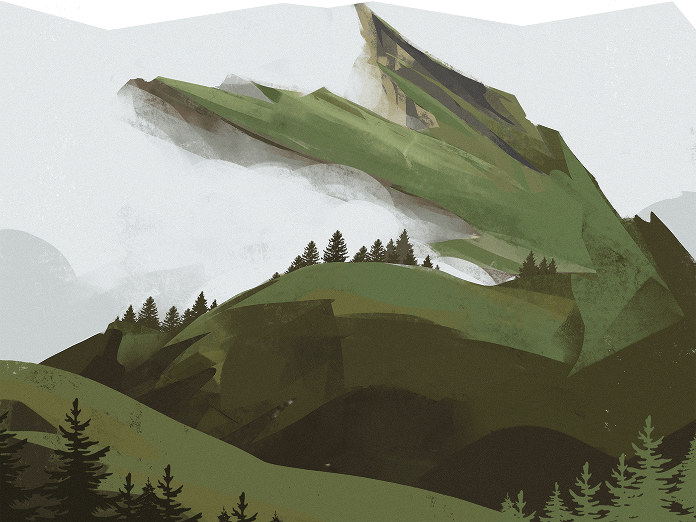 art Carpathians digital illustration digital painting Drawing  Landscape mountains Nature scenery Travel