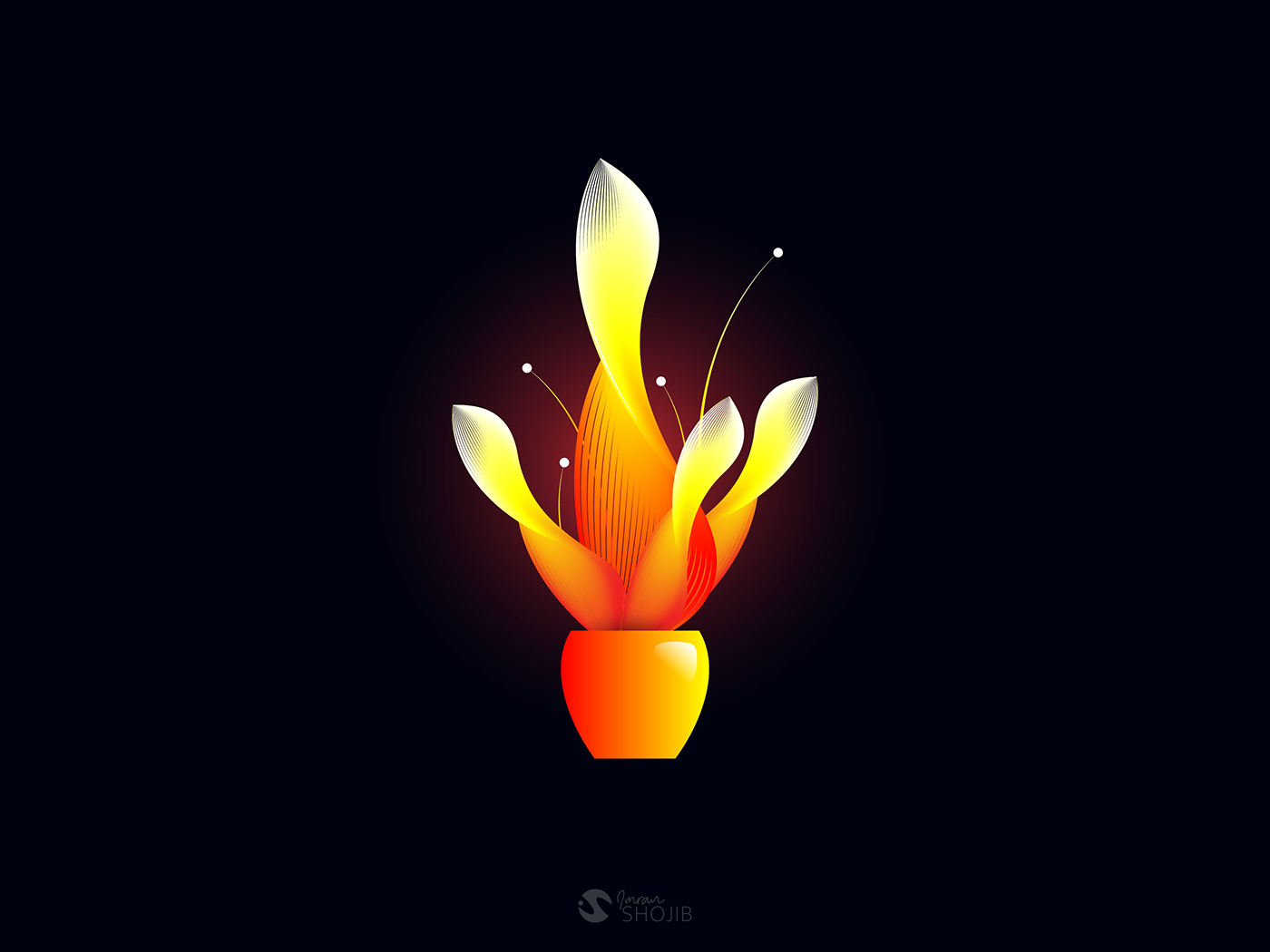 beauty butterfly digital illustration Drawing  flower glow light lineart neon vector
