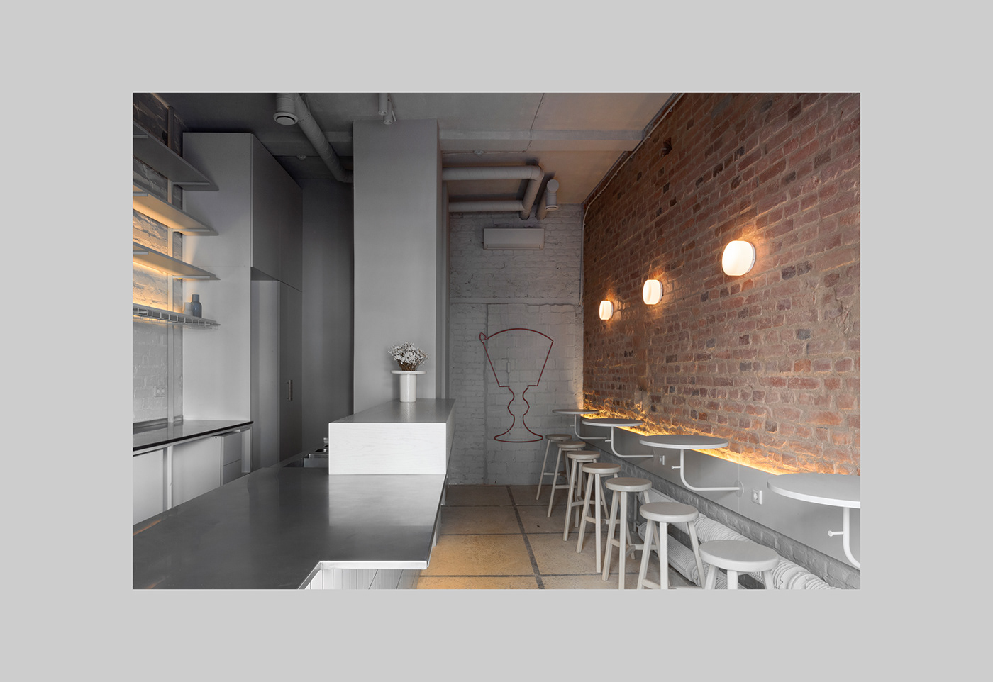 bar belarus cafe design Interior interior design  minimal Minimalism minsk