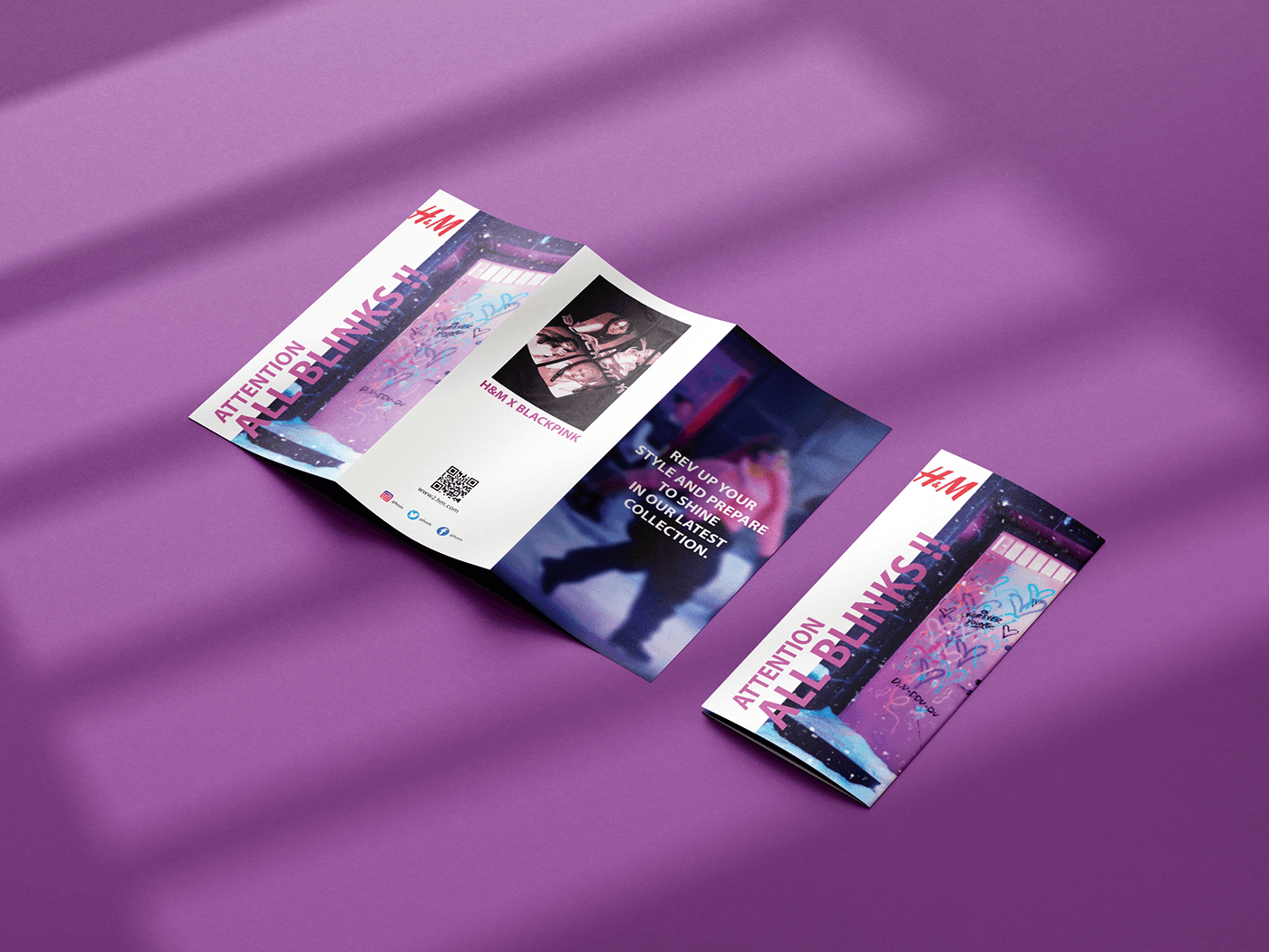 brochure design H&M Fashion  trifold brochure design branding  Adobe InDesign graphic design  marketing  