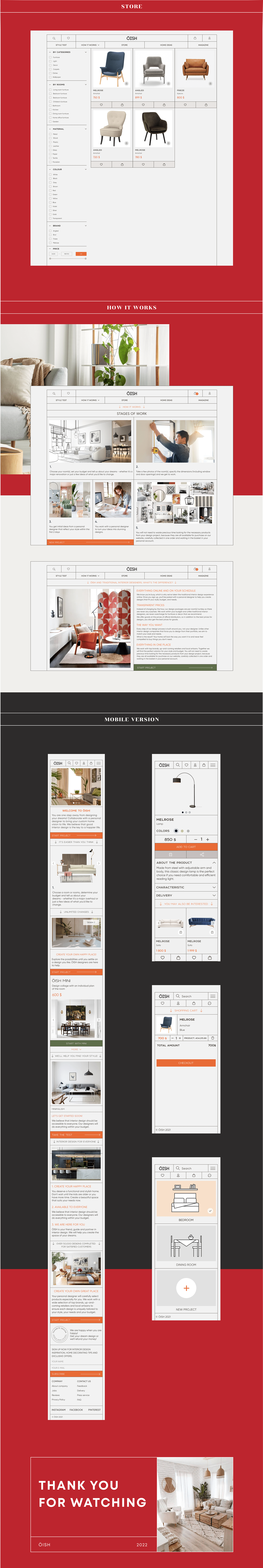 e-commerce Figma furniture furniture design  Interior store UI/UX user interface Web Design  Website