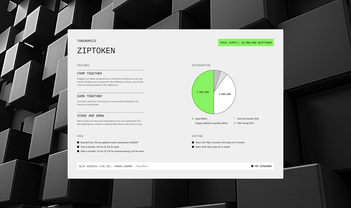 Infographics design for the crypto token screenshot