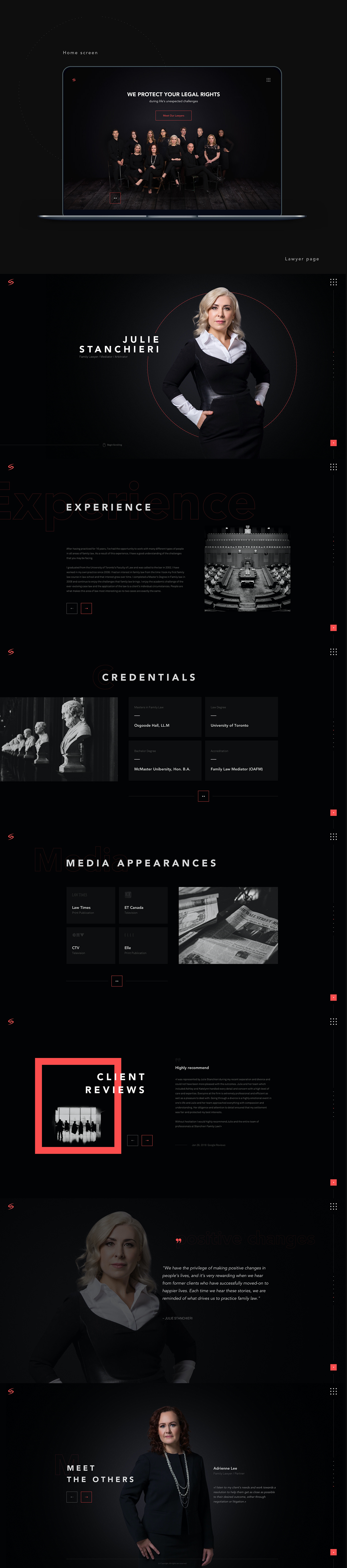 advocacy court dark theme Justice landing page law law firm lawyer team ux/ui