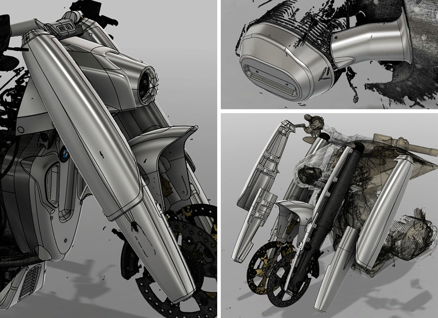 Bike BMW cnc cruiser Custom futuristic industrial design  motorcycle motorcycle design