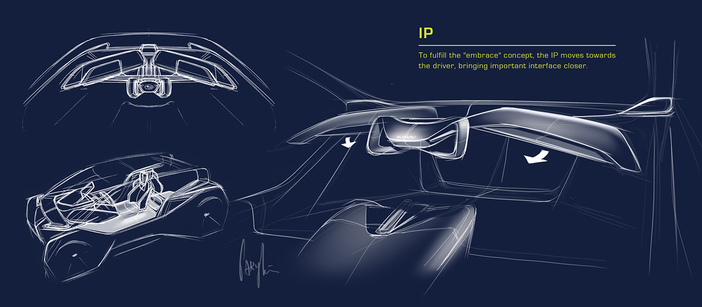 Alias car design Car Interior Electric Car interior design  photoshop Render sketch Subaru product design 