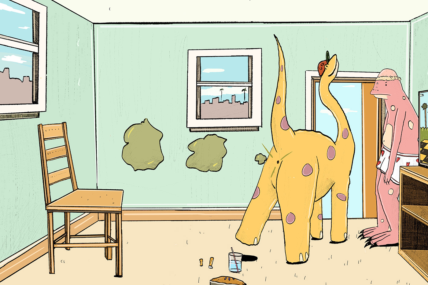 art comic Dinosaur narrative Gas humor DigitalIllustration