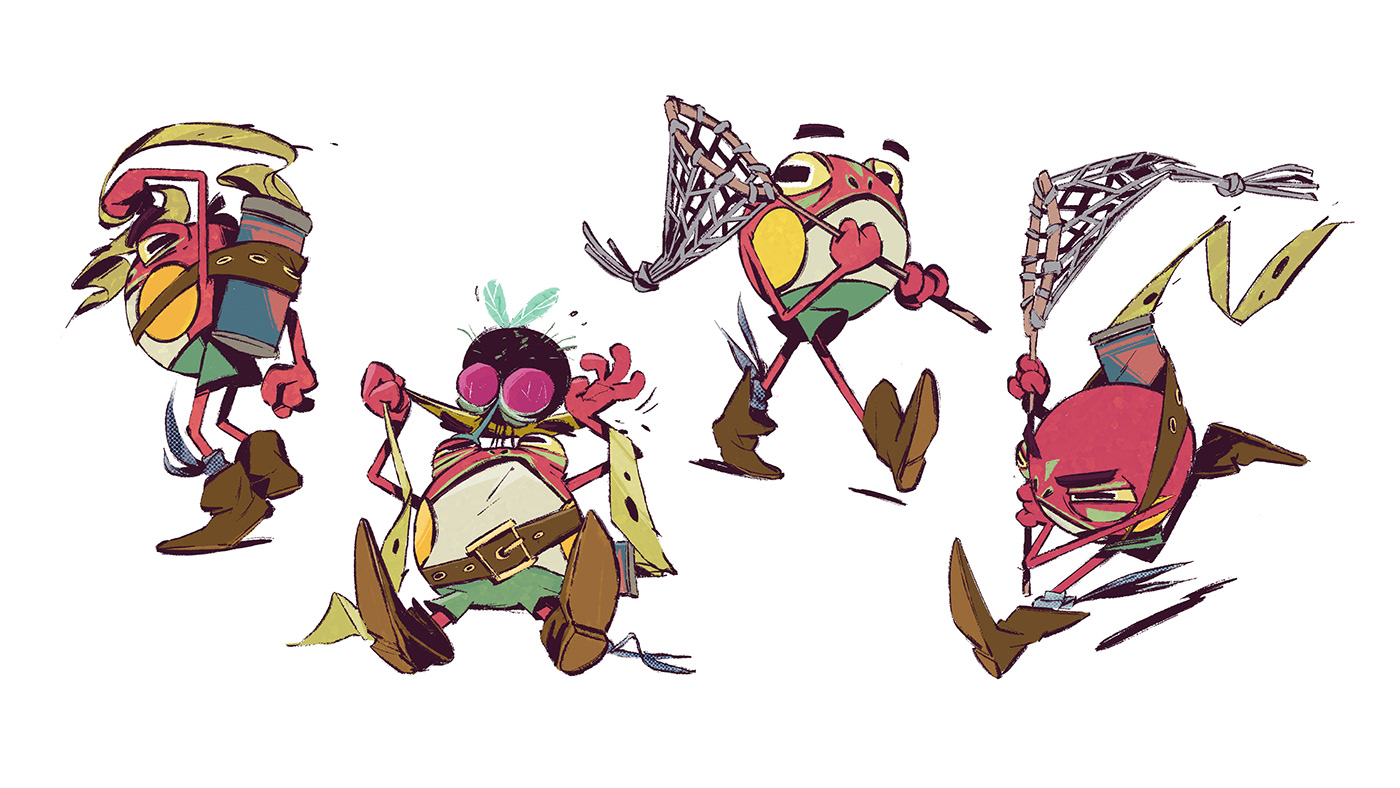 frog pund hunter Rana Character design ILLUSTRATION  illustrazione disegno digital