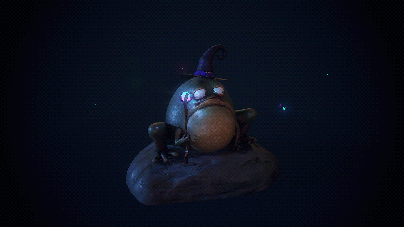 frog toad Fly ILLUSTRATION  wizard water Halloween hat charactar lagoon