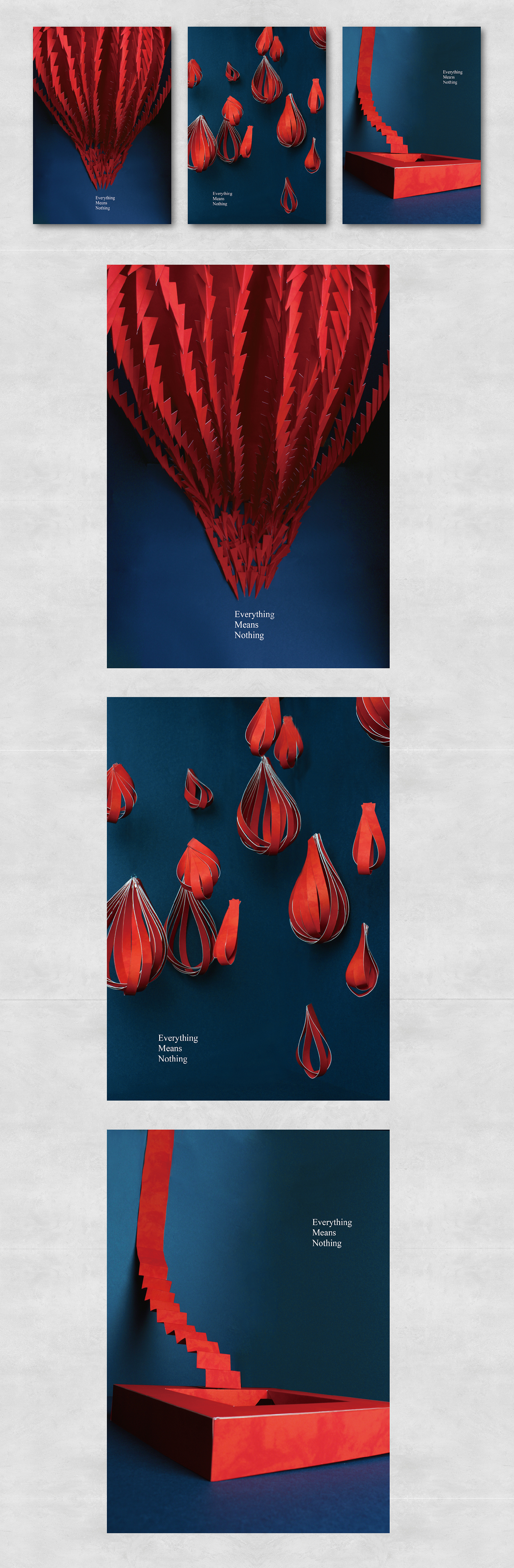Poster Design visual design graphic design  Origami Art fine art Layout Visual Communication Photography  art photography red