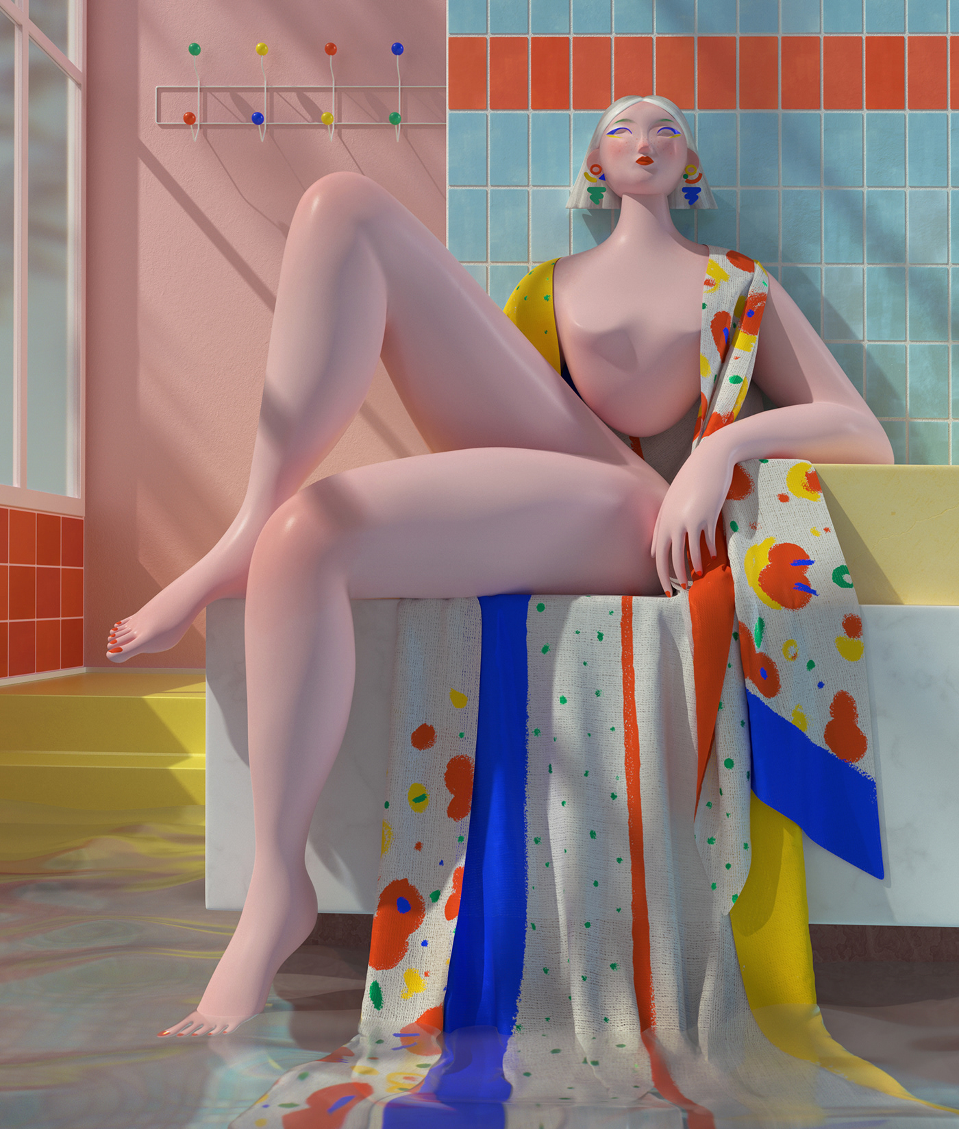 3D 3D Character CGI Character design  design fashion illustration girl ILLUSTRATION  Render set design 