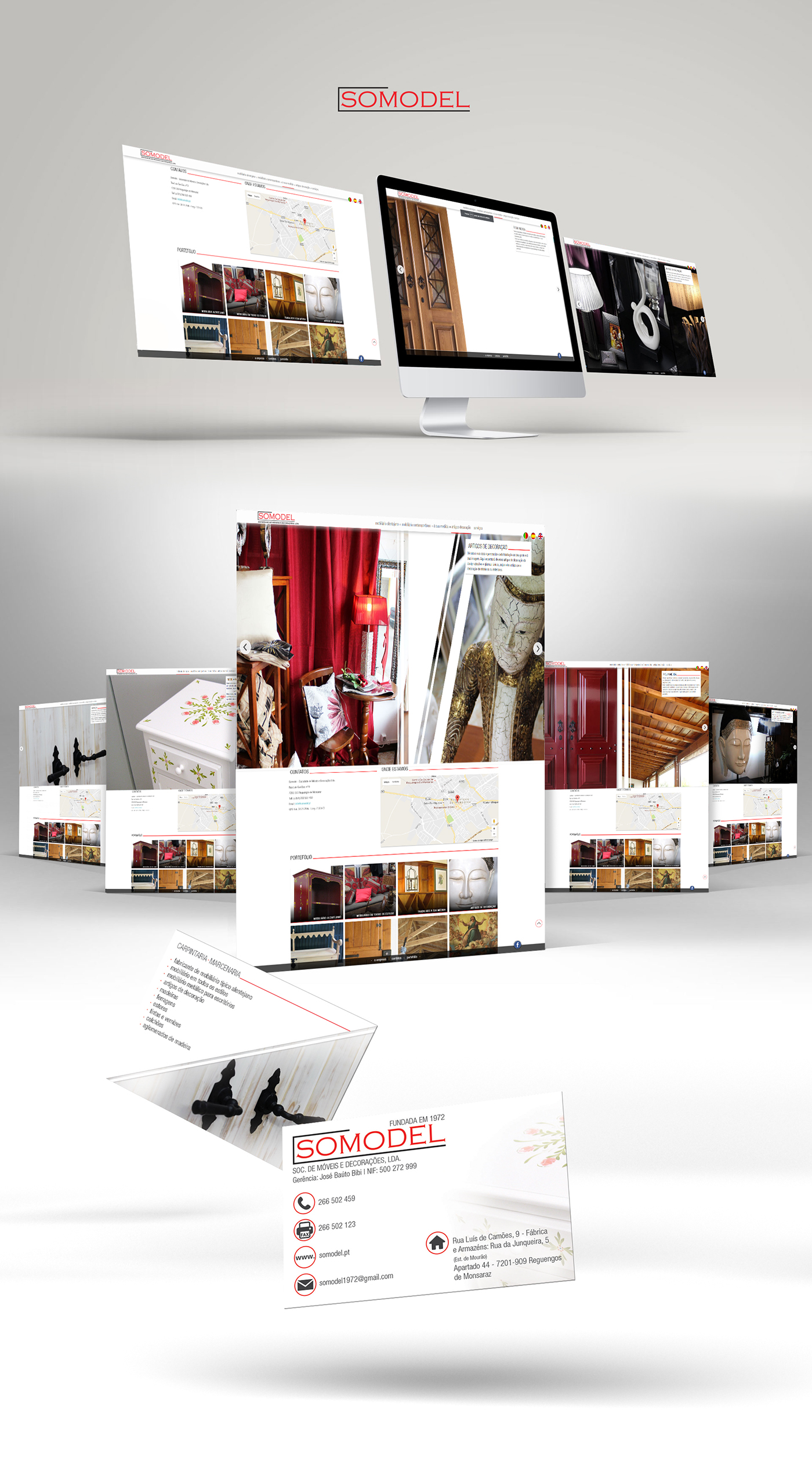 Website furniture business cards somodel darioviegas dario viegas clean Web