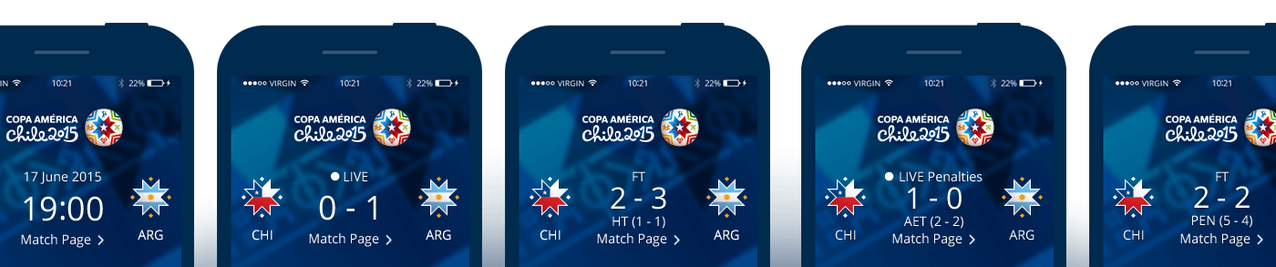 Copa copa america app design digital