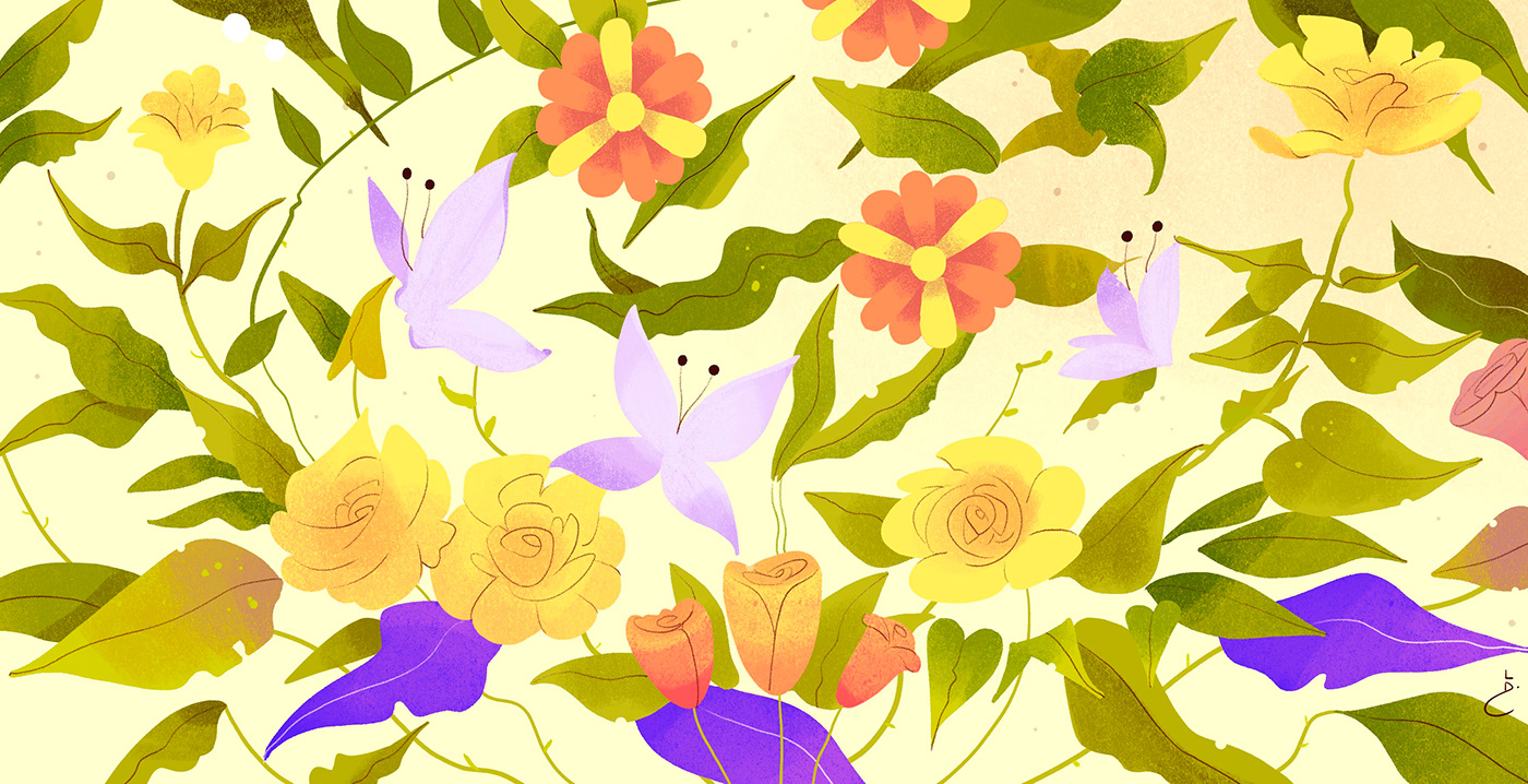 background colorful Digital Art  Drawing  ILLUSTRATION  naturaleza wallpaper floral
