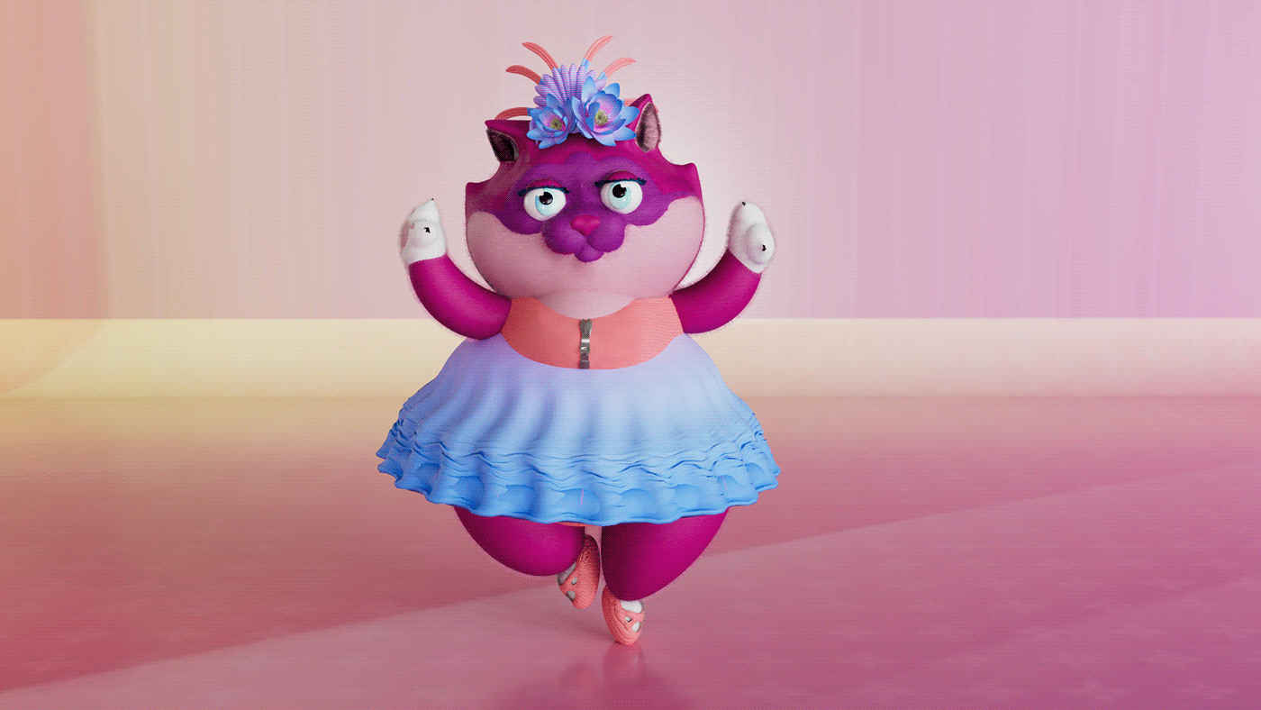 animation  c4d AdobeAfterEffects Zbrush cinema 4d motion motiondesign contented PinkCat sweetcat