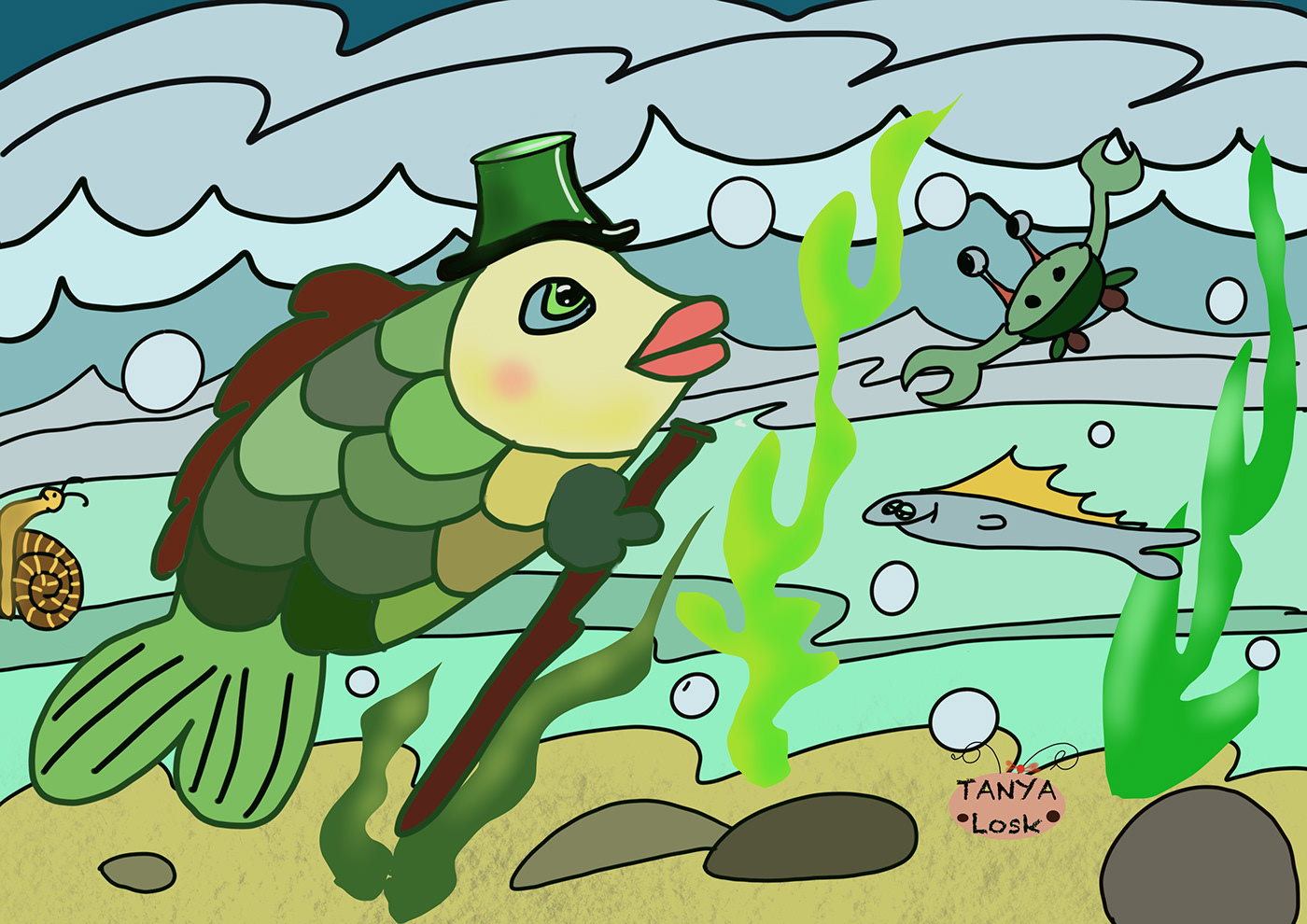 fish illustrations with fish