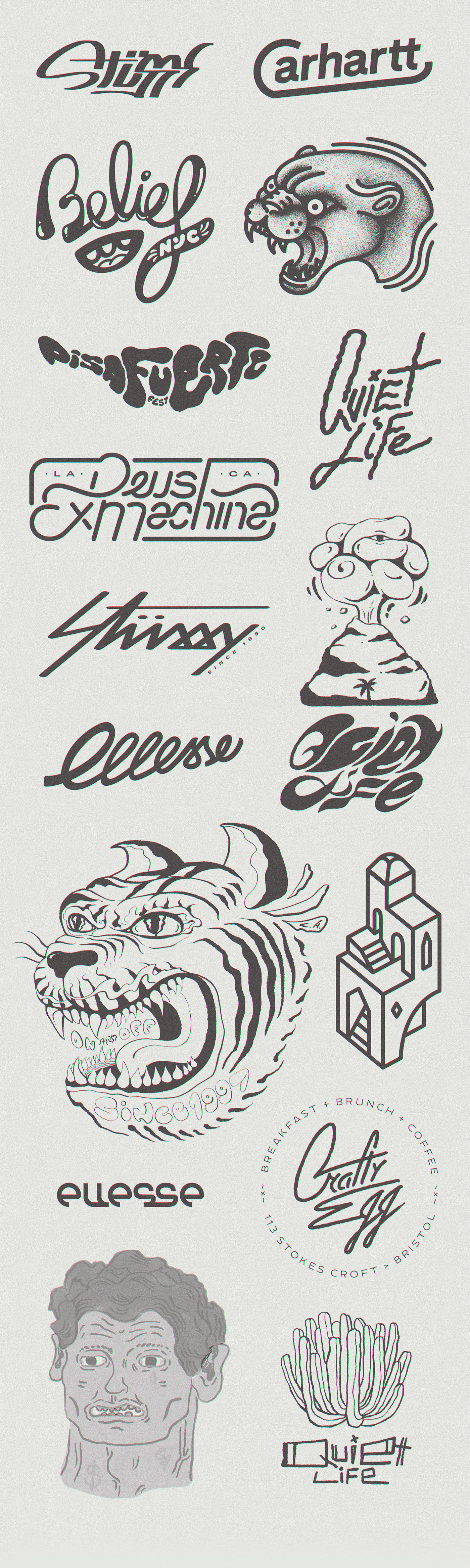 logos brand graphics tattoo typography   lettering Logotype