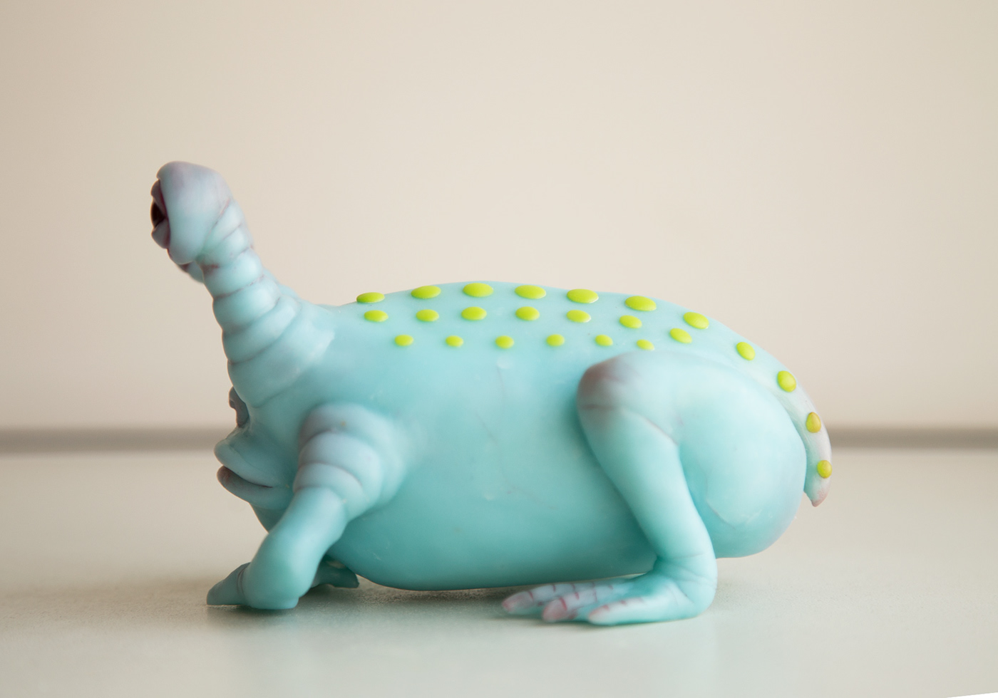 toy sculpture artwork frog toad blue ooak art doll handmade craft