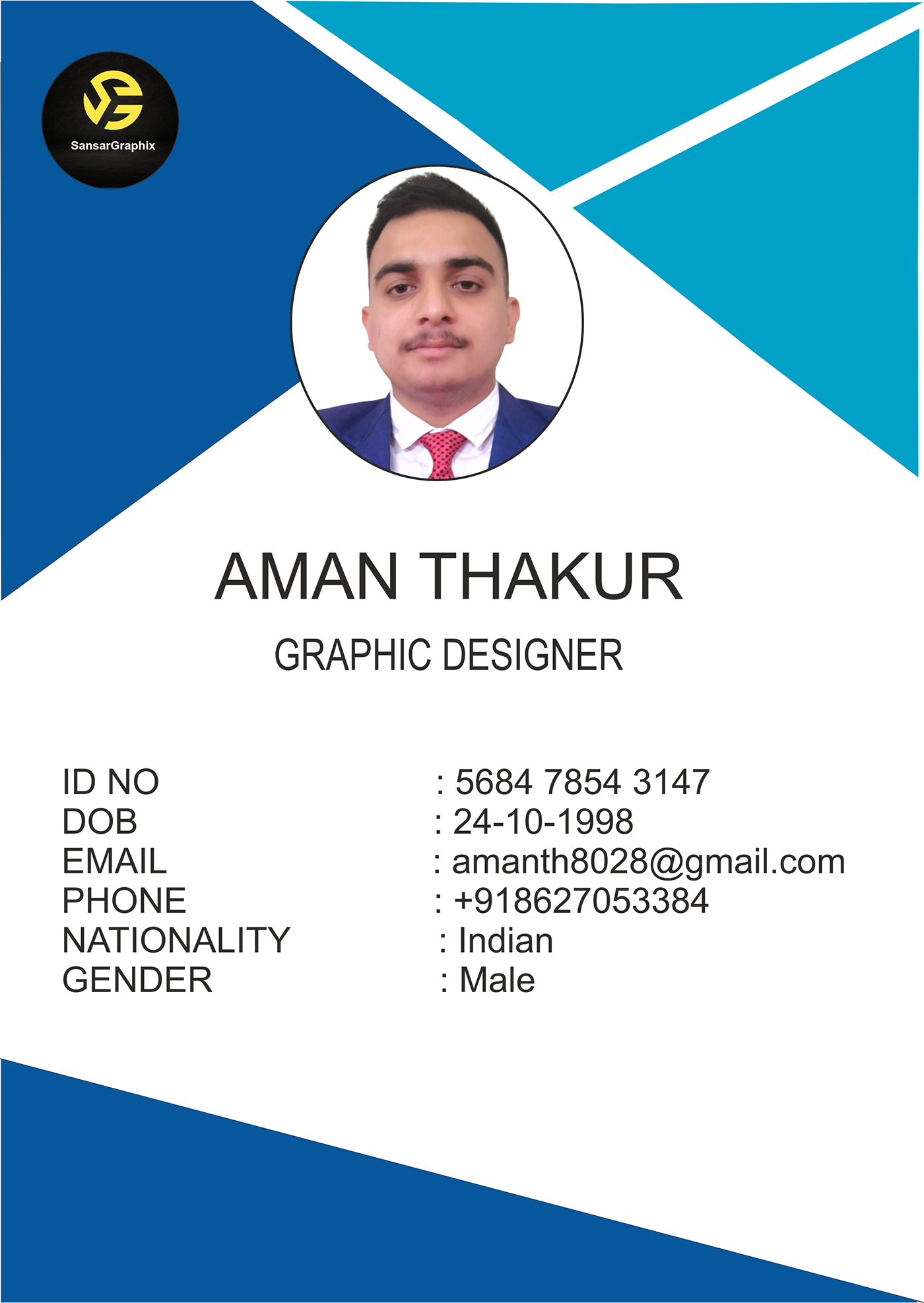 idcard identitycard graphicdesigner name card coreldraw graphics design Behance Project
