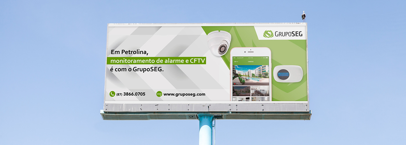 Outdoor Lona lonado design CFTV graphic design  camera Petrolina publicidade Segurança