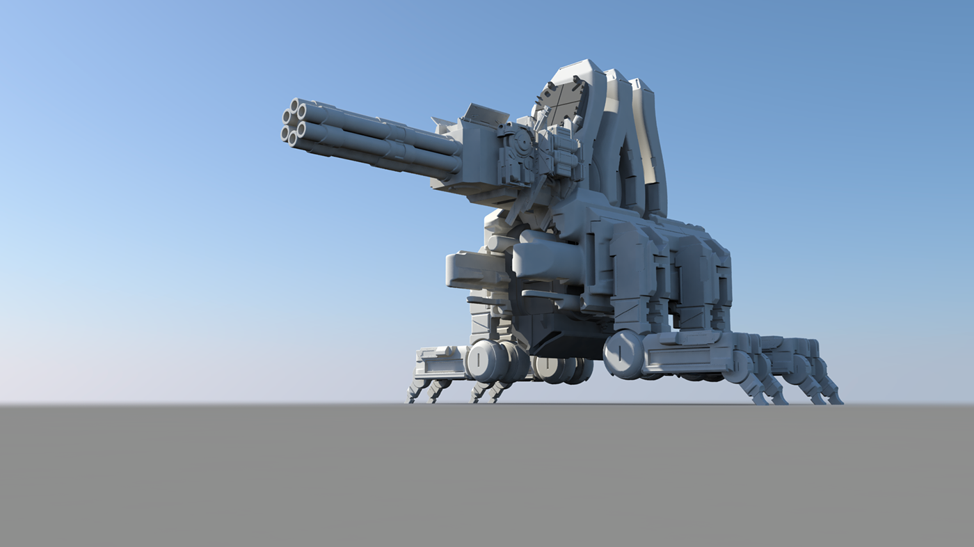concept development set prop Canon mortar mech Military Weapon Gun