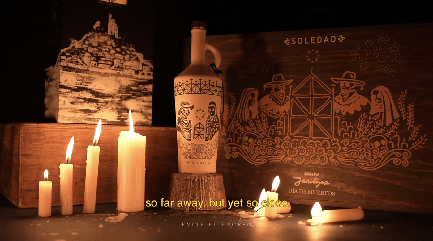 bottle Packaging candle ceramic mezcal dia de los muertos Tequila Spirits soledad day of the dead