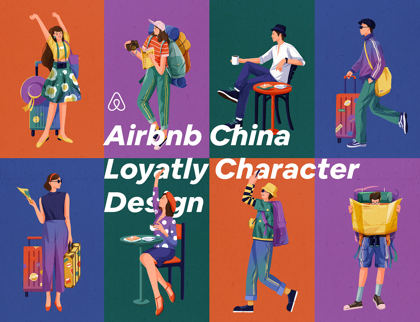 airbnb app Character design  color graphic design  illustraction loyatly Procreate UI