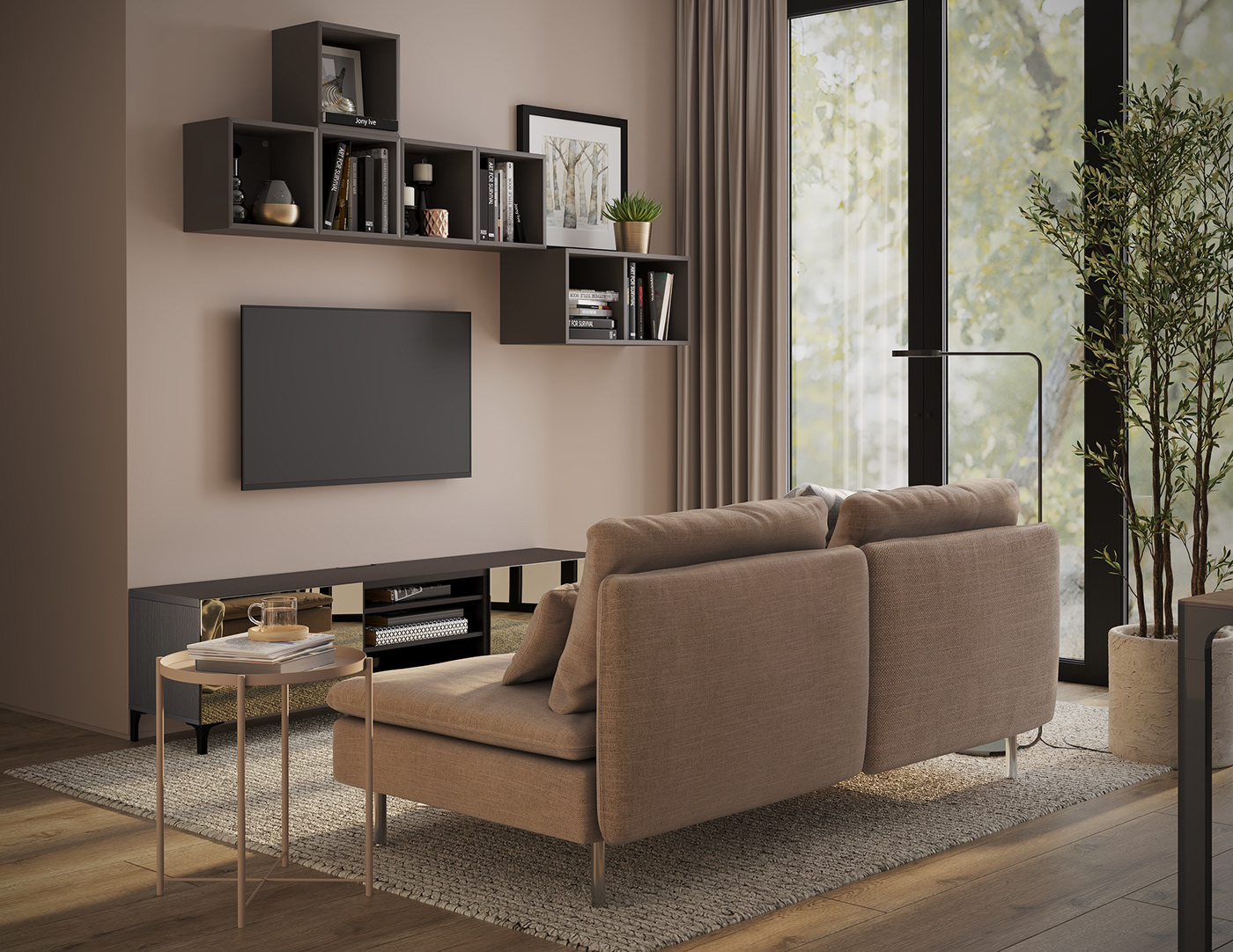 Interior Render 3D visualization corona 3ds max ikea furniture design living room