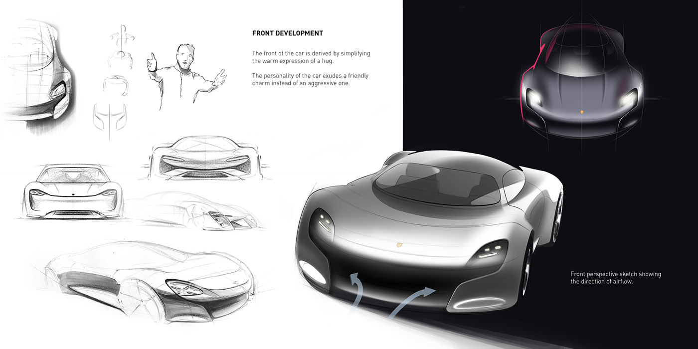 3D automotivedesign car CGI industrial design  Porsche sketch Sportscar Transportation Design Vehicle