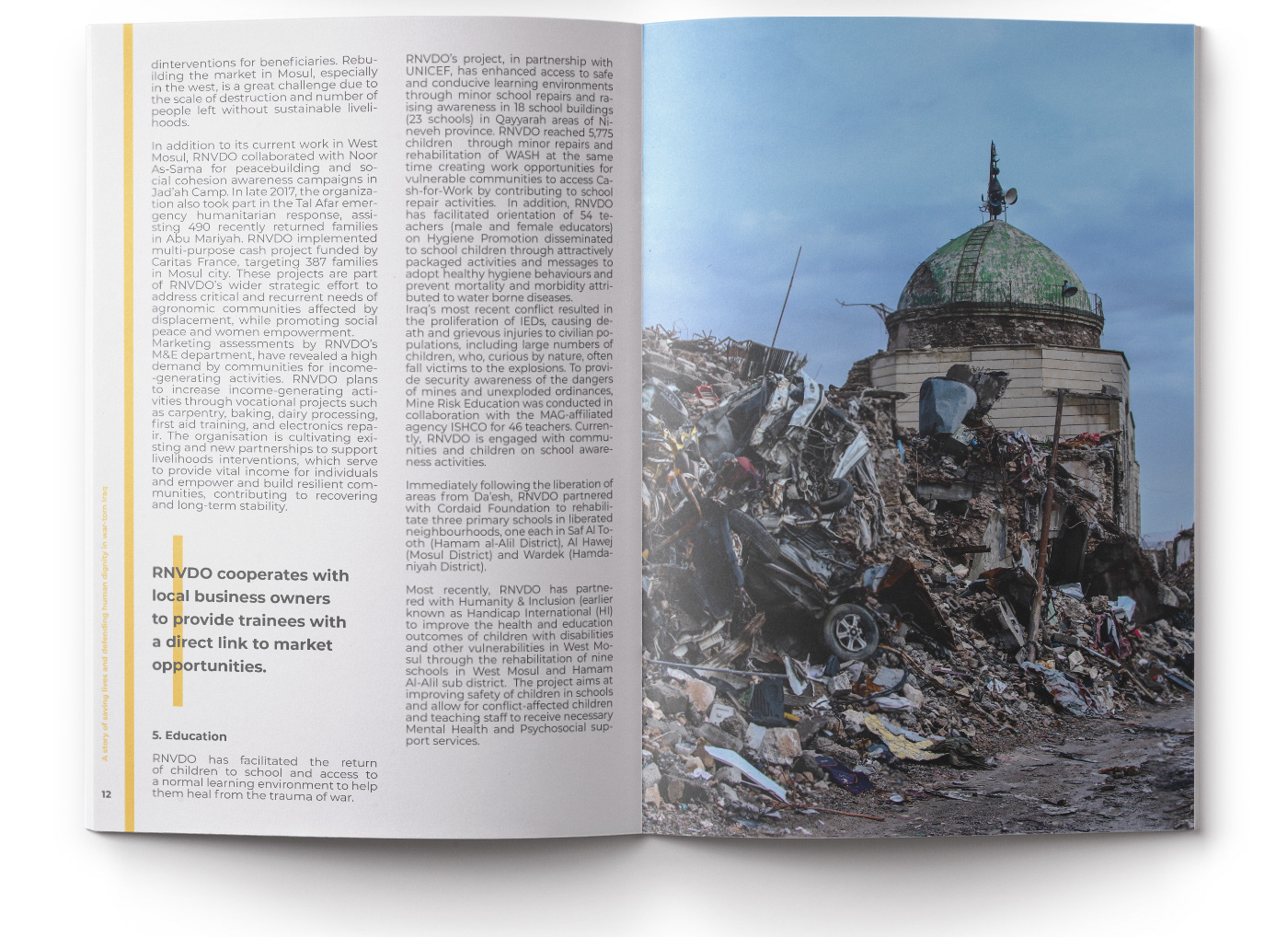 NGO bootleg Mockup print magazine Layout iraq fundation book design