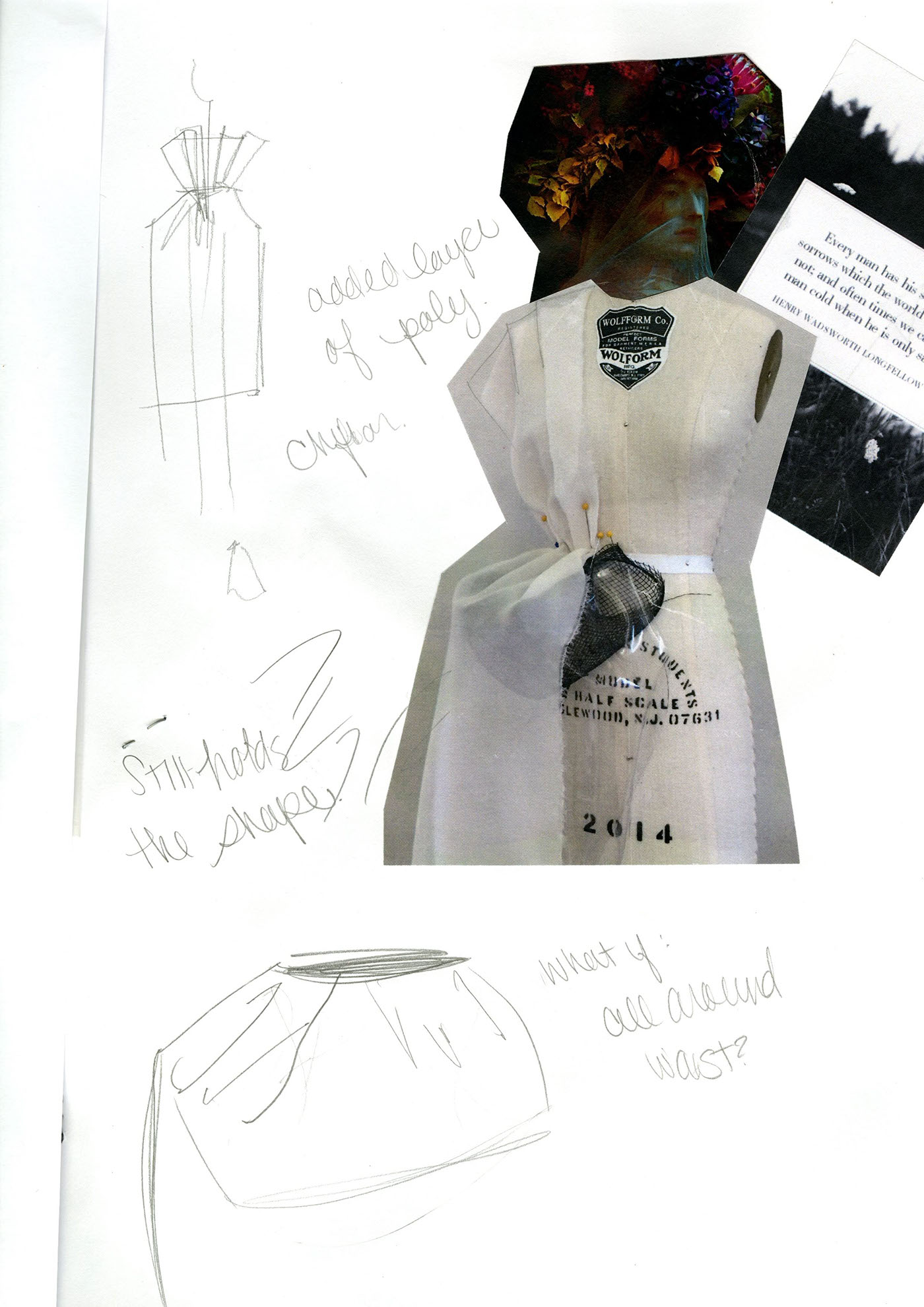 black and white Fashion  apparel Process Book cad