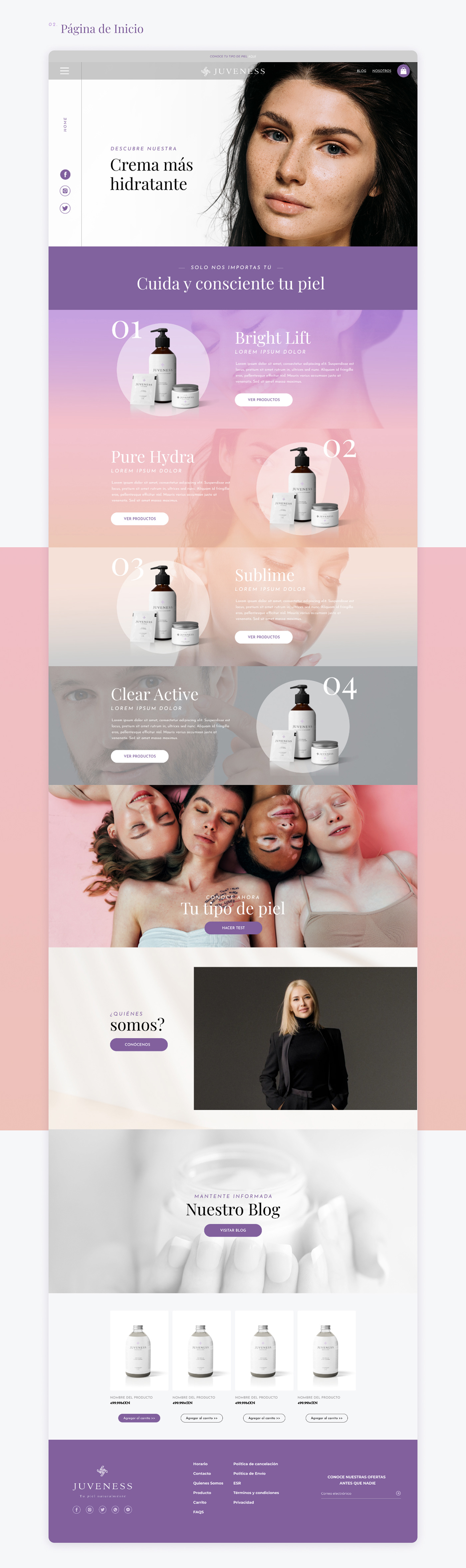 beauty belleza care development Ecommerce ecommerce website skincare Web Design  Website Design