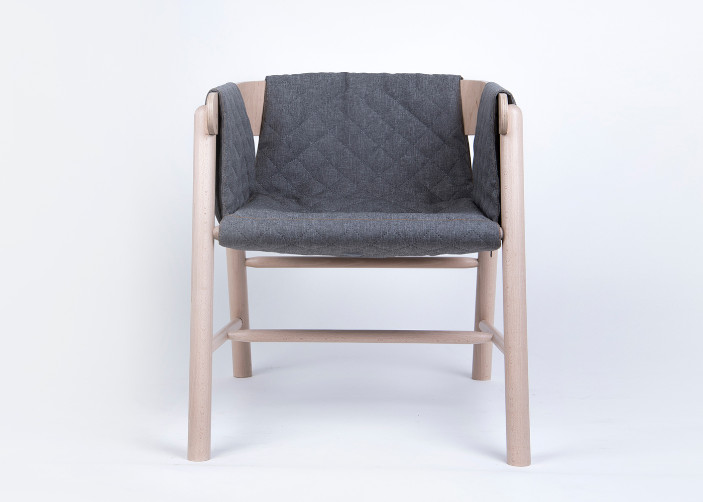 armchair upholstery natural grey Beech wood plywood furniture design