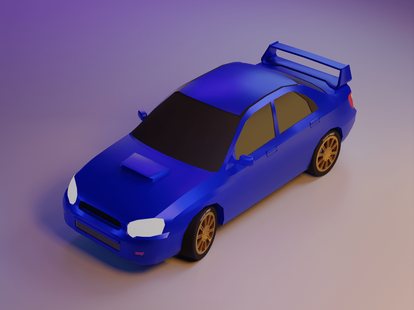 lowpoly 3D blender Vehicle car Subaru CGI Racing sport