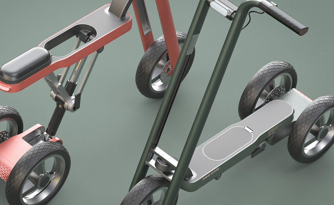 industrial design  mobility Scooter motorcycle Bike 3D Mechanical Design Transformation gihawoo design parametric design