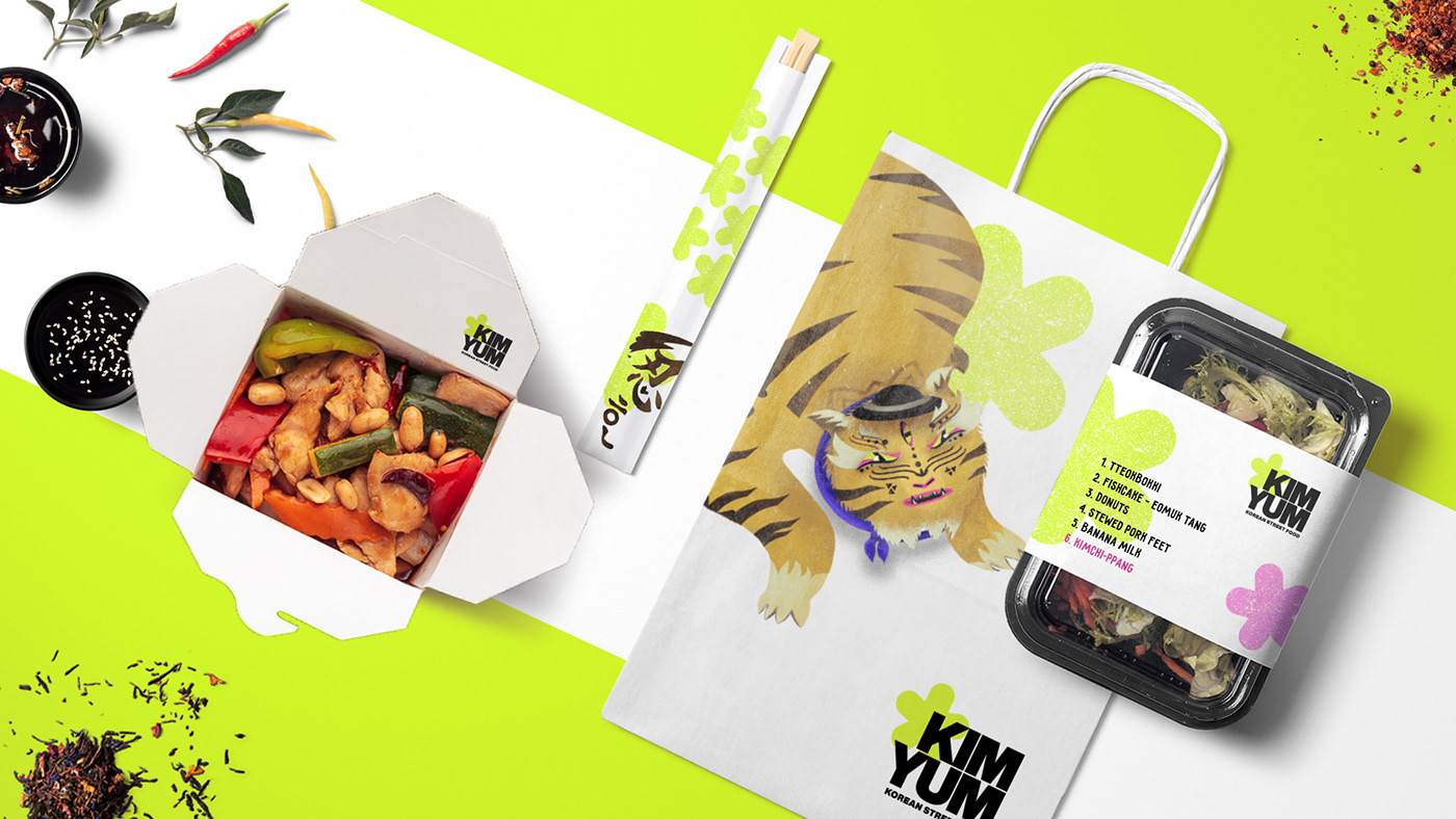 brand identity branding  Food  green kimchi korean Korean Food Logo Design logos Packaging