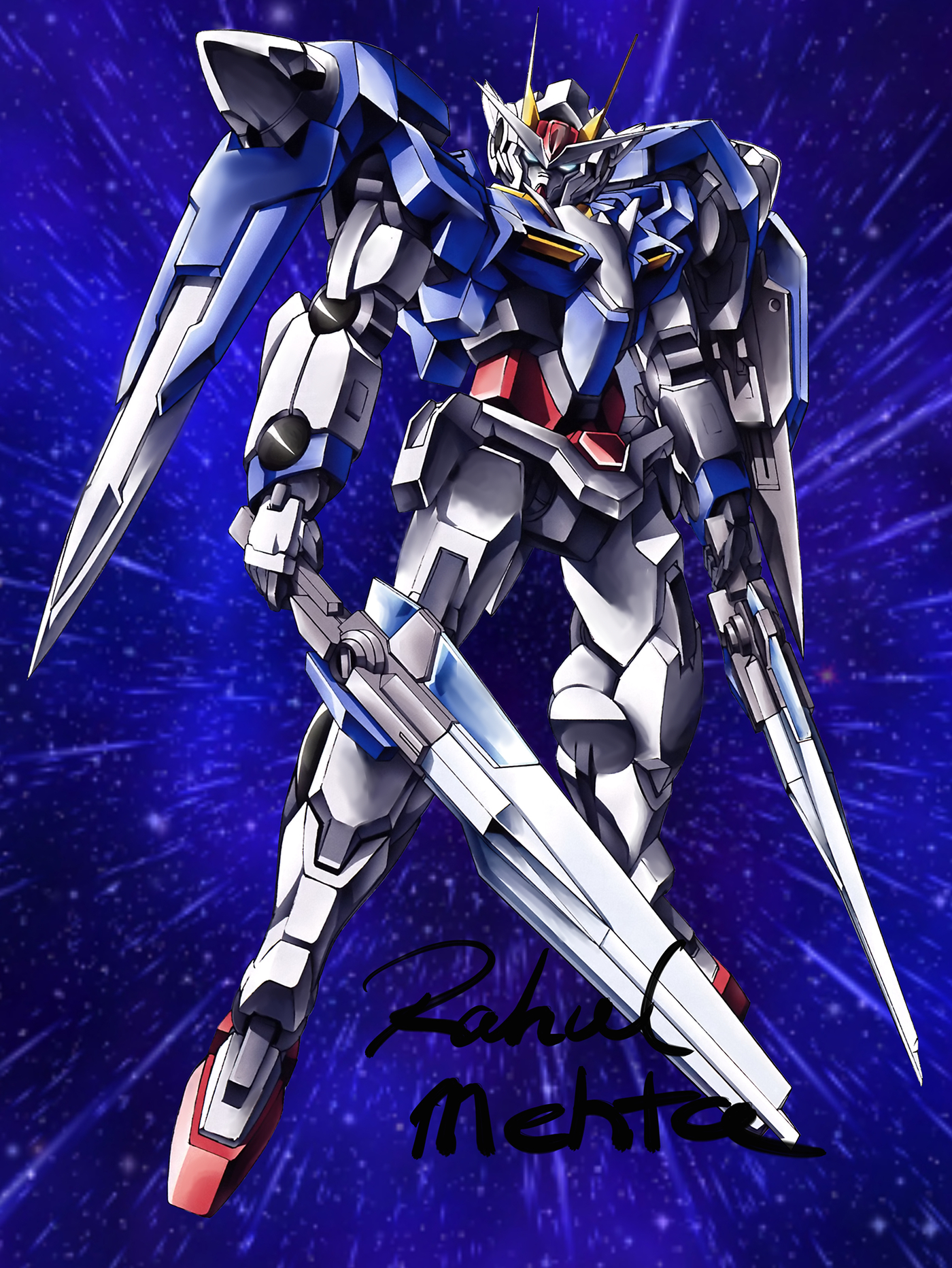 digital painting Gundam graphic design  COLOURING iPad anime