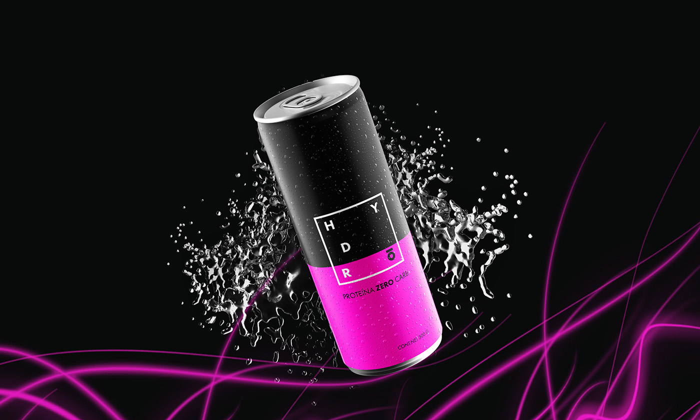 neon ad minimal sober drink design mexico afbdiseno gym stationary package
