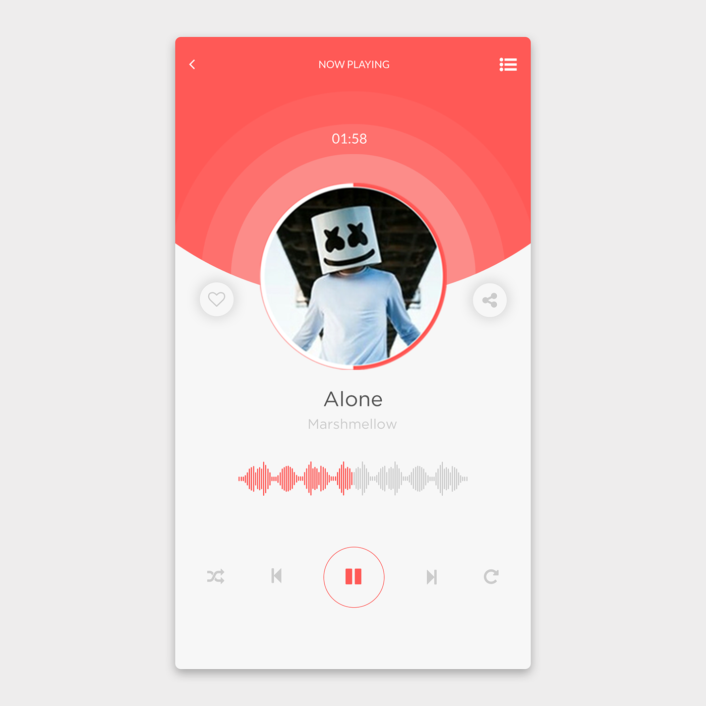 UI ux app mobile user interface Music Player