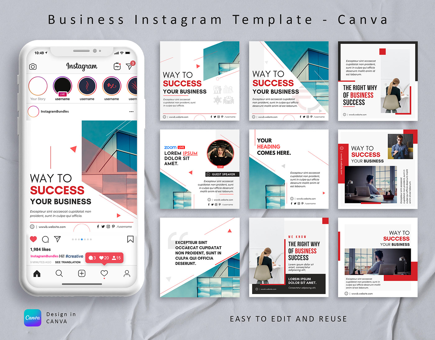 business Canva template consultant design idea design space inspirations Instagram Post marketing   organization instagram social media