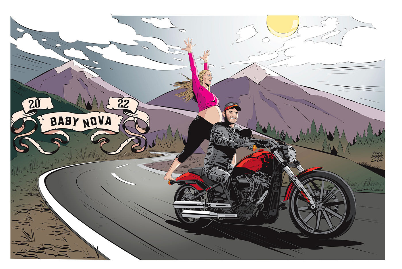 comics commission ILLUSTRATION  motorcycles Yoga