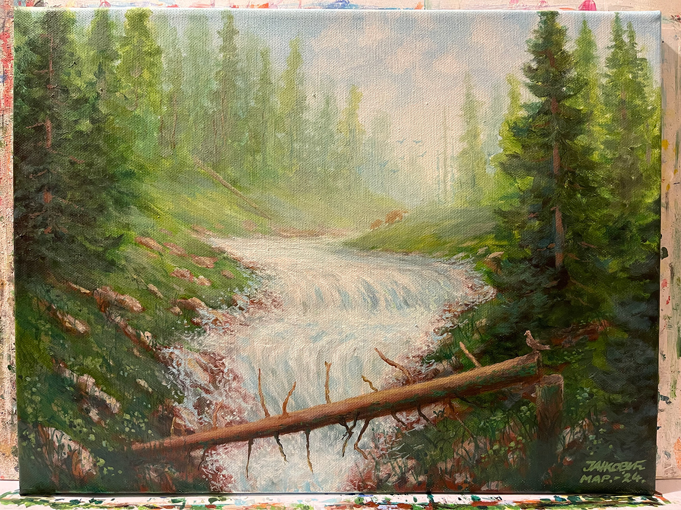 Nature spring stream