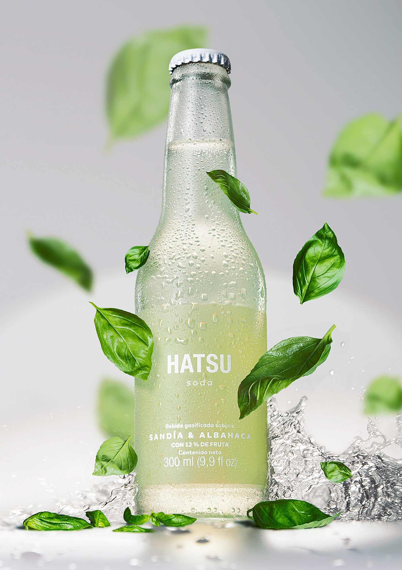 drink product foodstyling tea Hatsu cold bottle soda fresh watermelon