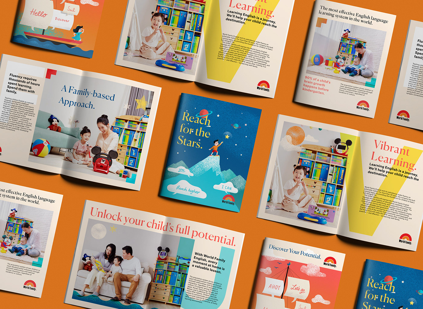 asia brand identity children colorful copywriting  Education english grid language learning