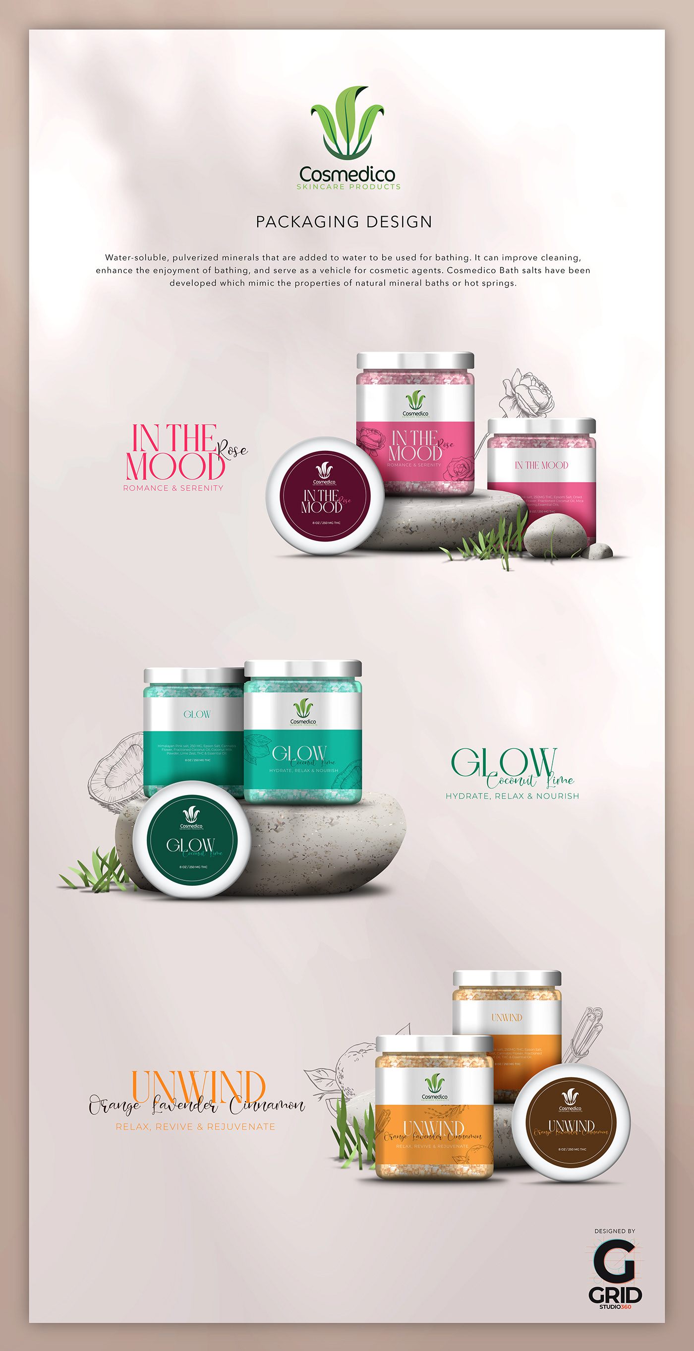 Bathsalt creative agency graphic design  Packaging Skincare packaging