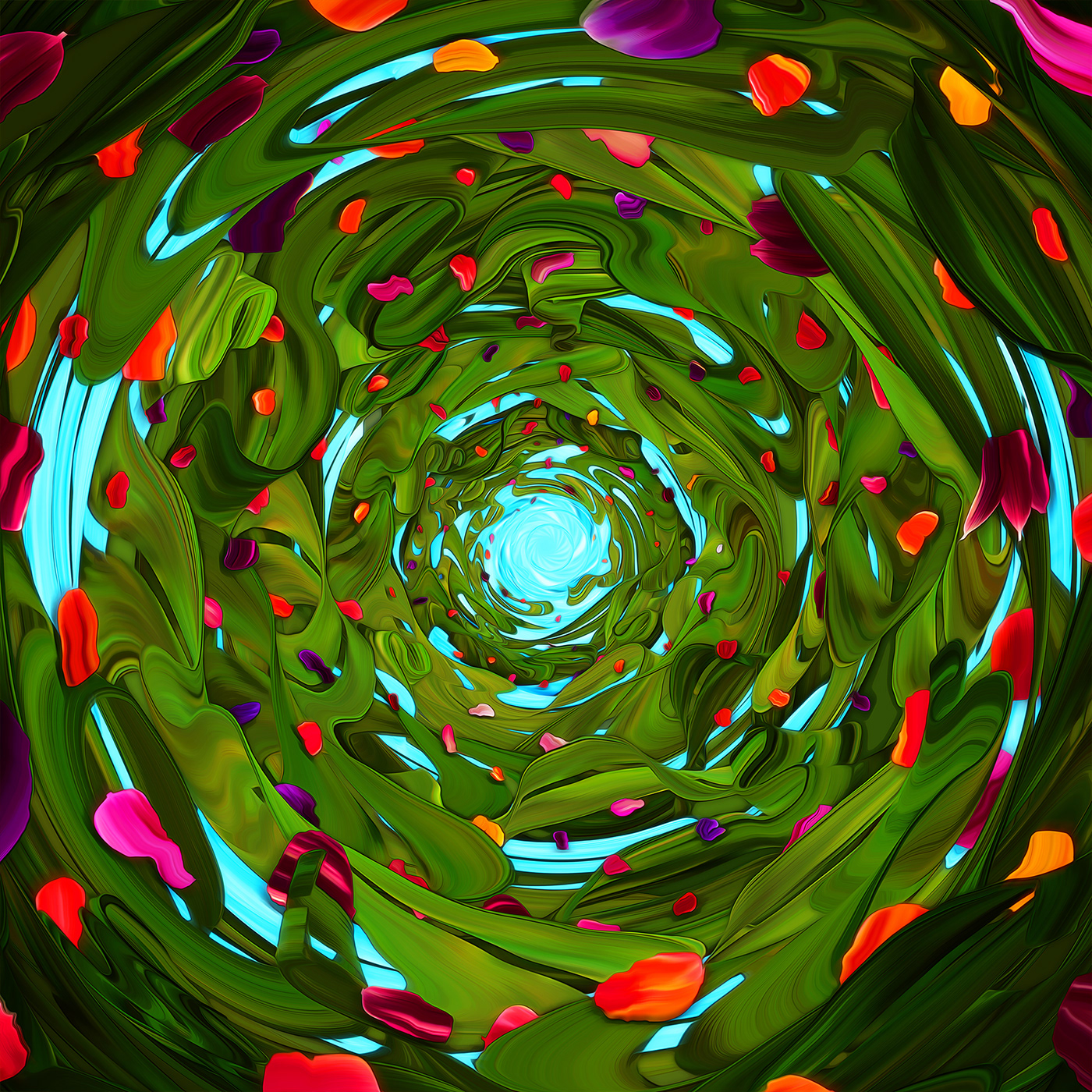 abstract art circle digital flow neon painting   poster stroke