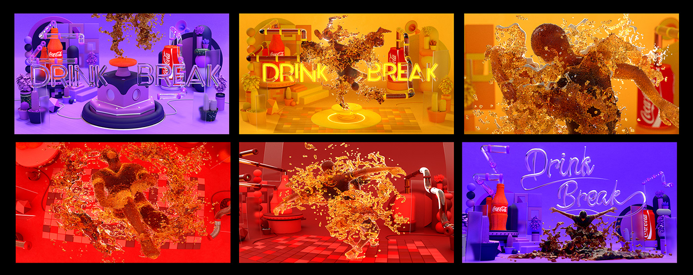 3D c4d Character color dancing Liquid mocap motion capture redshift