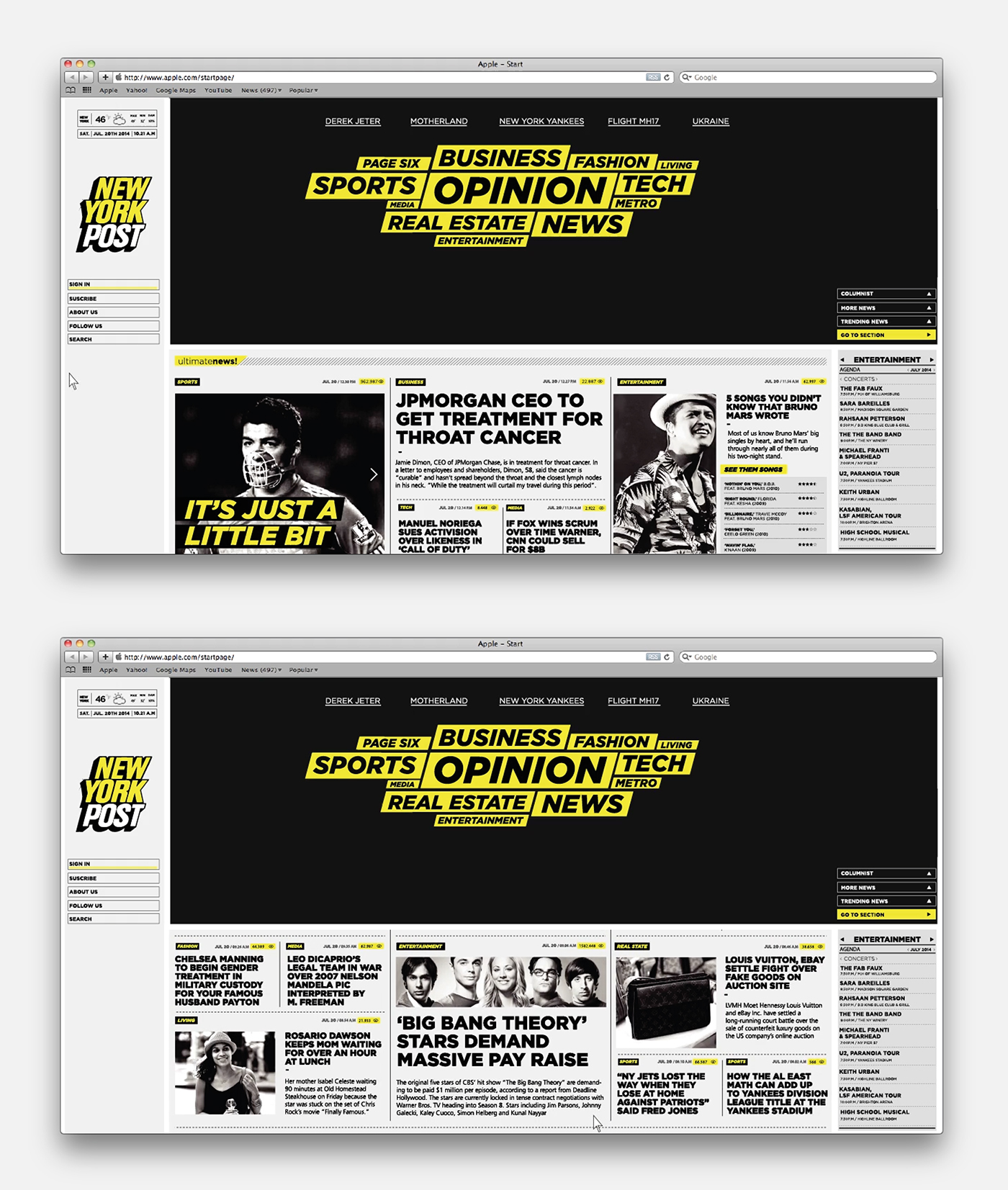Gabriele diario online digital design editorial interfaz newspaper information fadu graphic newyorkpost diario online news newsdesign